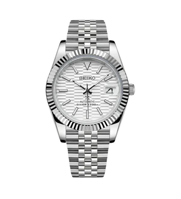 Datejust Mod Silver - Motif White