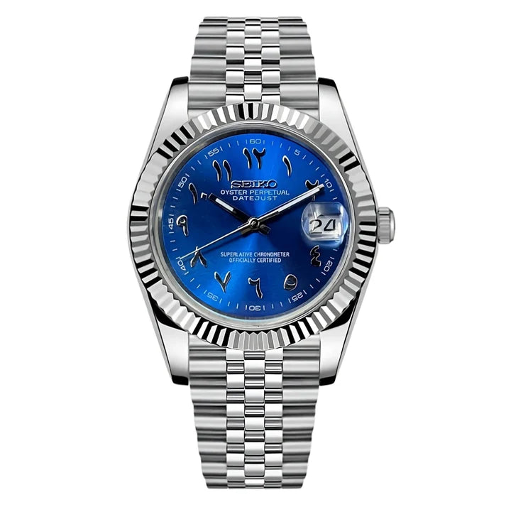 Blue Arabic Datejust Watch