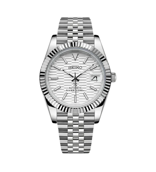 Datejust Mod Silver - Motif White