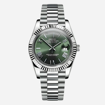 Olive Green Day Date Watch